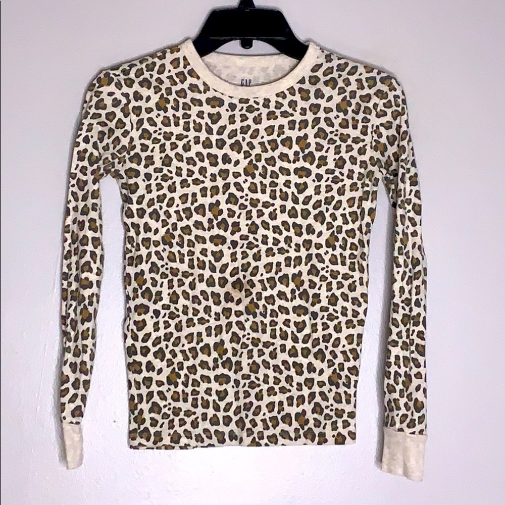 Gap Kids Sleepwear Cheetah print long sleeve shirt girls 14